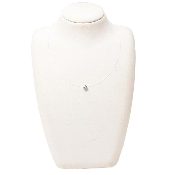 タサキ ネックレス レディース K18WG K14WG 1Pクリアストーン付きペンダントネックレス TASAKI 中古