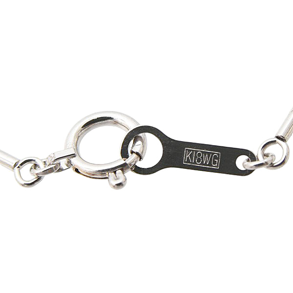 タサキ ネックレス レディース K18WG K14WG 1Pクリアストーン付きペンダントネックレス TASAKI 中古