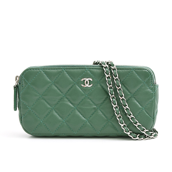 シャネル バッグ レディース マトラッセ チェーンウォレット 2WAY ラムスキン グリーン CHANEL 中古