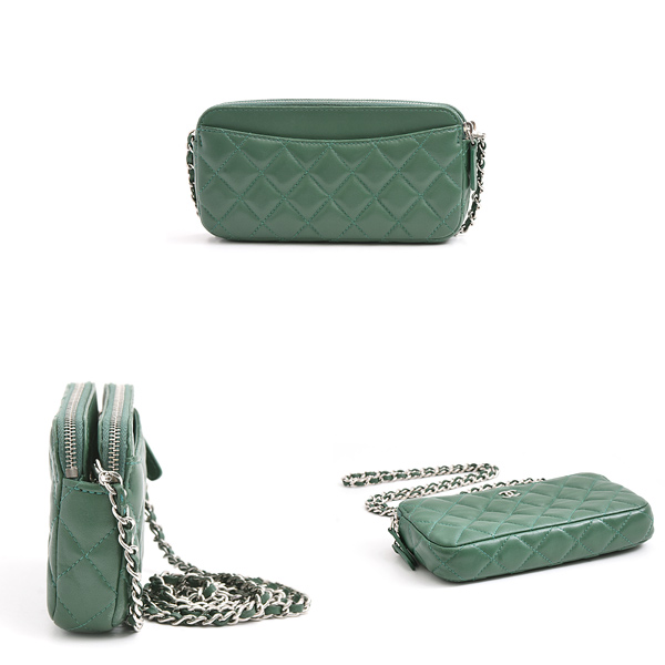 シャネル バッグ レディース マトラッセ チェーンウォレット 2WAY ラムスキン グリーン CHANEL 中古