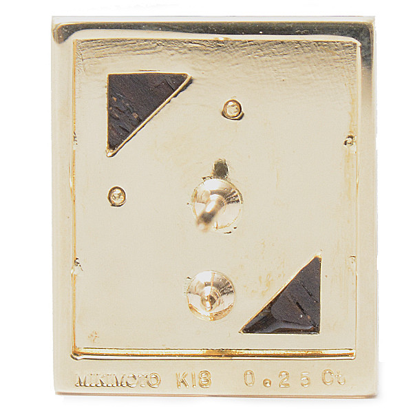 ミキモト ブローチ メンズ 三角 ウッド ダイヤモンド ブローチ タイタック イエローゴールド MIKIMOTO K18YG D:0.25ct【中古】