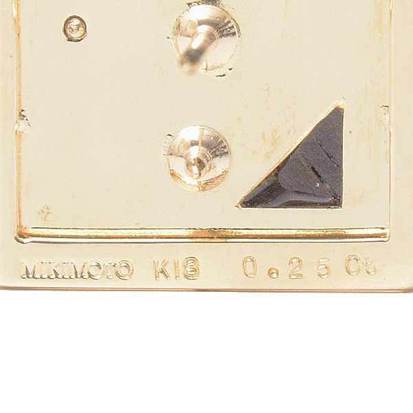 ミキモト ブローチ メンズ 三角 ウッド ダイヤモンド ブローチ タイタック イエローゴールド MIKIMOTO K18YG D:0.25ct【中古】