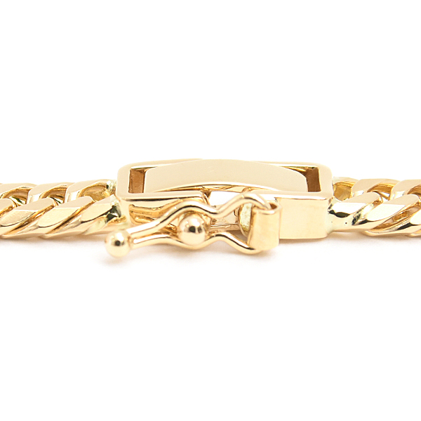 喜平 ブレスレット K18 6面カット ダブル 10g 18cm 造幣局検定刻印入 メンズ レディース チェーン イエローゴールド YG 中古