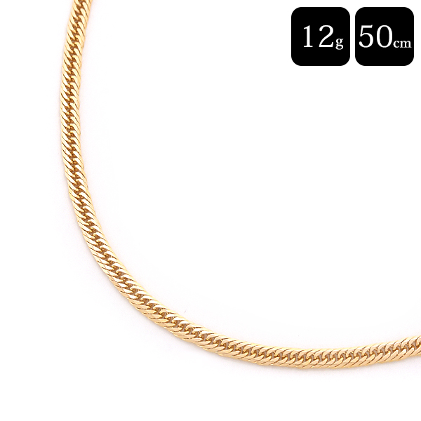 喜平 ネックレス K18 8面カット トリプル 12g 50cm 造幣局検定刻印入 メンズ レディース チェーン イエローゴールド YG 中古