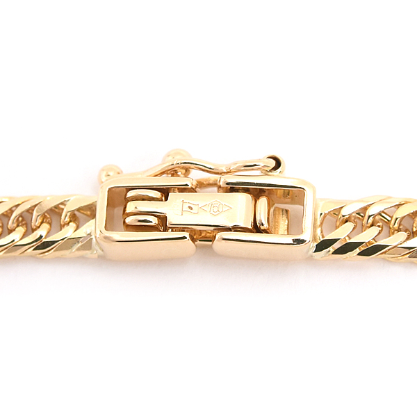 喜平 ネックレス K18 8面カット トリプル 12g 50cm 造幣局検定刻印入 メンズ レディース チェーン イエローゴールド YG 中古