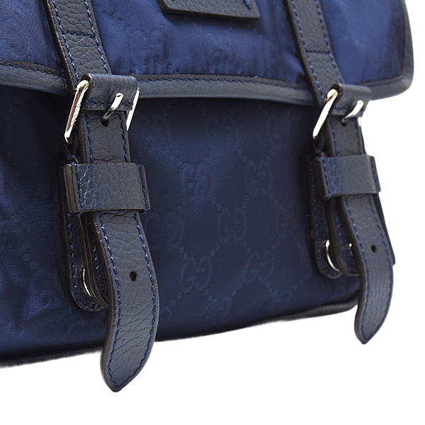 グッチ バッグ レディース メッセンジャー ショルダーバッグ GGナイロン ネイビー GUCCI 510335 中古