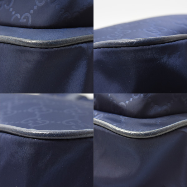 グッチ バッグ レディース メッセンジャー ショルダーバッグ GGナイロン ネイビー GUCCI 510335 中古