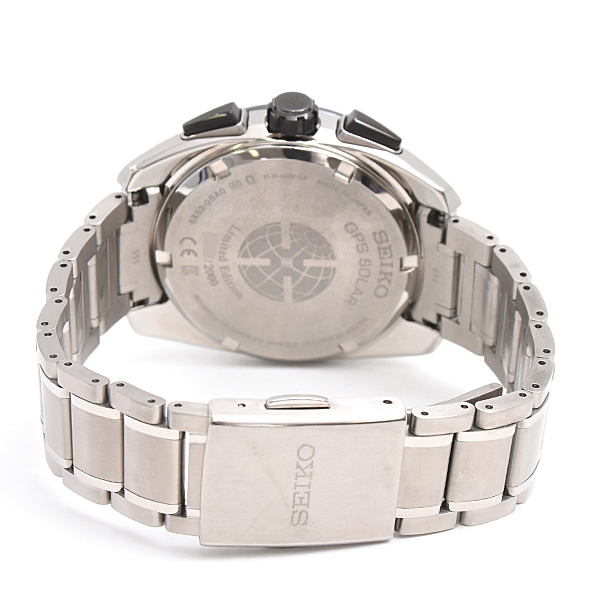 セイコー 腕時計 メンズ アストロン 時の記念日 クロノグラフ ソーラー電波 限定 TI グリーン文字盤 SEIKO SBXC071 5X53-0BA0 中古