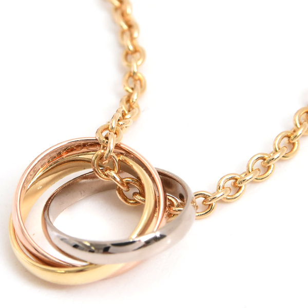 カルティエ ネックレス レディース ベビートリニティ ネックレス ゴールド Cartier 750YG×WG×PG 中古