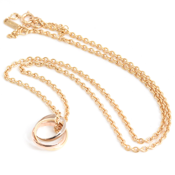 カルティエ ネックレス レディース ベビートリニティ ネックレス ゴールド Cartier 750YG×WG×PG 中古