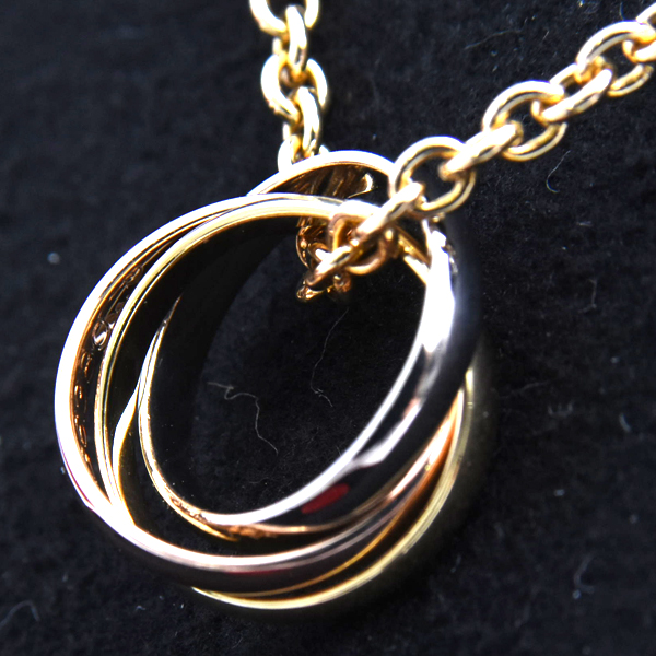 カルティエ ネックレス レディース ベビートリニティ ネックレス ゴールド Cartier 750YG×WG×PG 中古