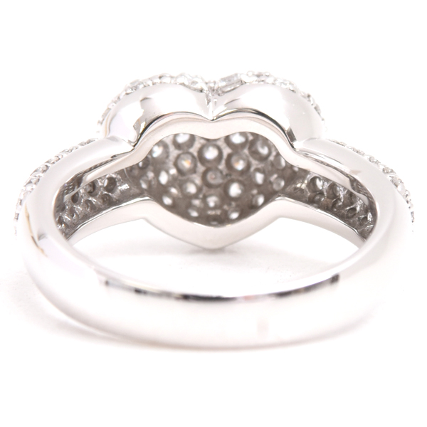 ポンテヴェキオ 指輪 レディース ハートモチーフ ダイヤモンド リング D1.45ct 13号 ホワイトゴールド Ponte Vecchio K18WG 中古