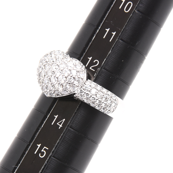 ポンテヴェキオ 指輪 レディース ハートモチーフ ダイヤモンド リング D1.45ct 13号 ホワイトゴールド Ponte Vecchio K18WG 中古