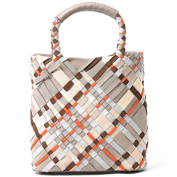 サルヴァトーレ フェラガモ バッグ レディース ヴァラリボン 編み込み ハンドバッグ トートバッグ ナイロン ベージュ系 Salvatore Ferragamo 中古