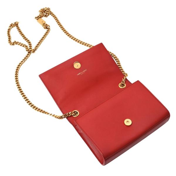 サンローラン バッグ レディース ケイト チェーンショルダーバッグ タッセル レザー レッド SAINT LAURENT 354120 中古