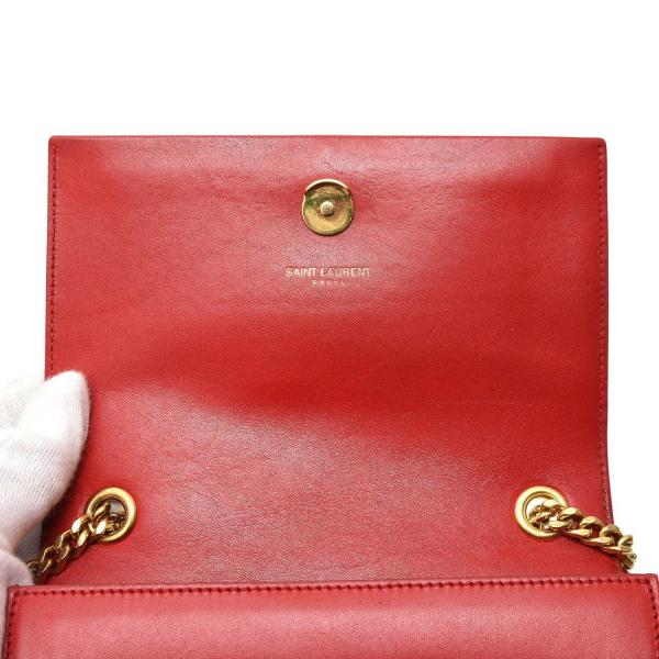 サンローラン バッグ レディース ケイト チェーンショルダーバッグ タッセル レザー レッド SAINT LAURENT 354120 中古