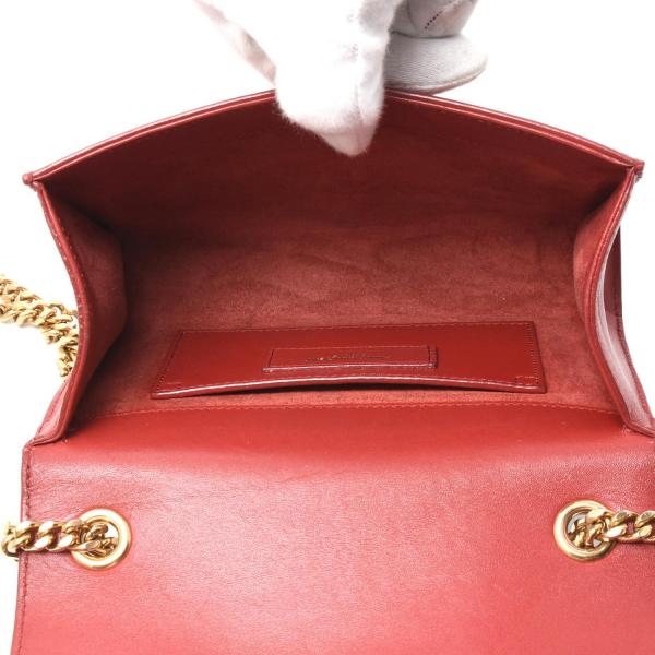 サンローラン バッグ レディース ケイト チェーンショルダーバッグ タッセル レザー レッド SAINT LAURENT 354120 中古