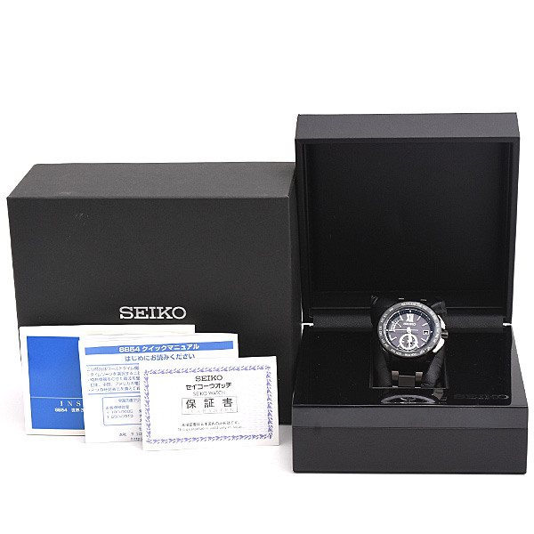 セイコー 時計 メンズ ブライツ エグゼクティブライン ソーラー電波 ブラック文字盤 ステンレス SEIKO SAGA113 8B54-0AK0 中古