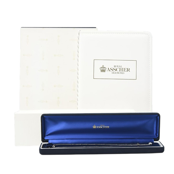 ロイヤルアッシャー ネックレス レディース ダイヤモンドネックレス フラワーモチーフ プラチナ D0.30ct PT900×850 ROYAL ASSCHER 中古