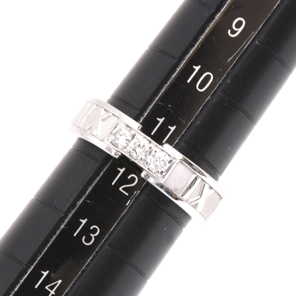 ティファニー 指輪 レディース アトラス 3Pダイヤモンド リング 11.5号 ホワイトゴールド TIFFANY 750WG 中古