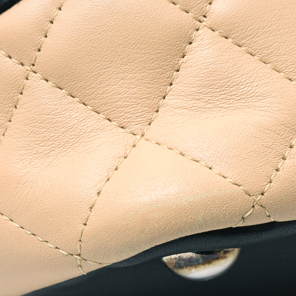 シャネル バッグ レディース カンボンライン トートバッグ ラージ ベージュ系 ブラック CHANEL A25167 中古