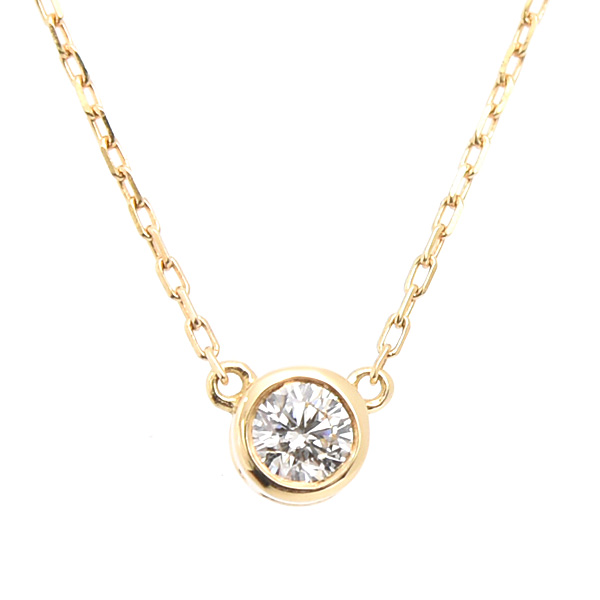 アーカー ネックレス レディース 1P ダイヤモンド イエローゴールド ワンポイントダイヤ AHKAH K18 中古