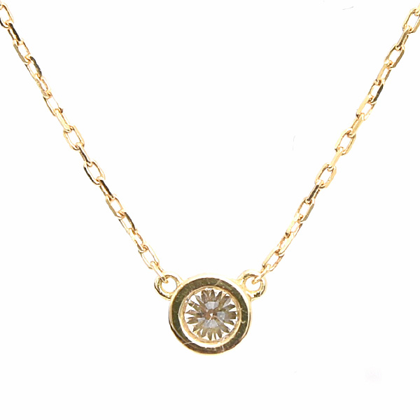 アーカー ネックレス レディース 1P ダイヤモンド イエローゴールド ワンポイントダイヤ AHKAH K18 中古