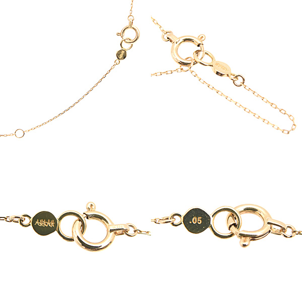 アーカー ネックレス レディース 1P ダイヤモンド イエローゴールド ワンポイントダイヤ AHKAH K18 中古