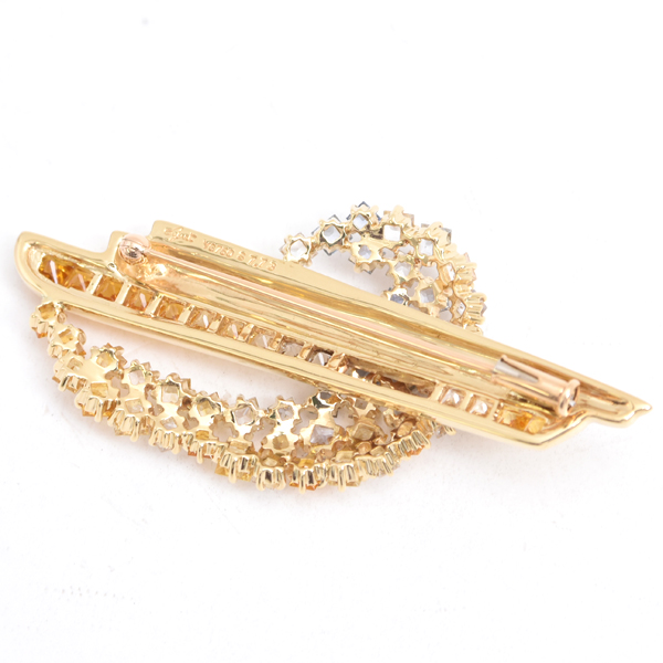 ジュネ ブローチ レディース サファイア デザイン ブローチ S7.73ct イエローゴールド Jeunet 750YG 中古