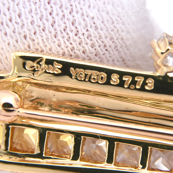 ジュネ ブローチ レディース サファイア デザイン ブローチ S7.73ct イエローゴールド Jeunet 750YG 中古