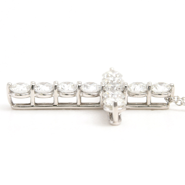 ティファニー ネックレス レディース ラージ クロス ダイヤモンド ネックレス プラチナ TIFFANY PT950 中古