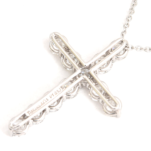 ティファニー ネックレス レディース ラージ クロス ダイヤモンド ネックレス プラチナ TIFFANY PT950 中古