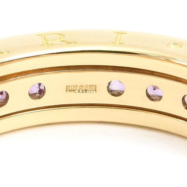 ブルガリ 指輪 レディース ビーゼロワン B-ZERO1 アメジスト リング 52号 実寸12号 イエローゴールド 750YG BVLGARI 中古