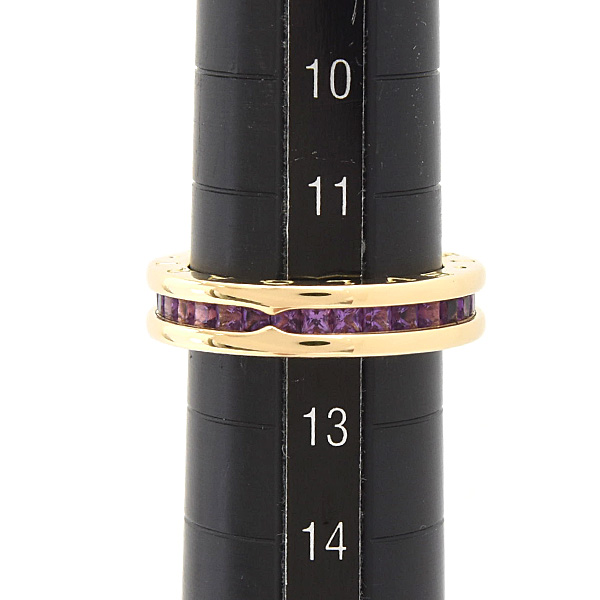ブルガリ 指輪 レディース ビーゼロワン B-ZERO1 アメジスト リング 52号 実寸12号 イエローゴールド 750YG BVLGARI 中古
