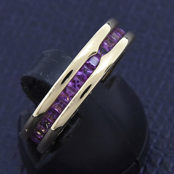 ブルガリ 指輪 レディース ビーゼロワン B-ZERO1 アメジスト リング 52号 実寸12号 イエローゴールド 750YG BVLGARI 中古