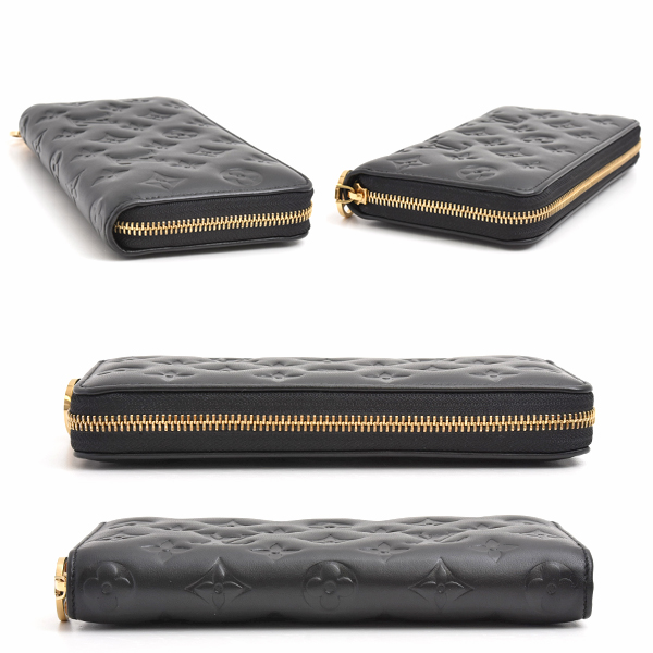 ルイヴィトン 財布 レディース クッサン ジッピーウォレット 長財布 ブラック ラムレザー モノグラム Louis Vuitton M81510 中古