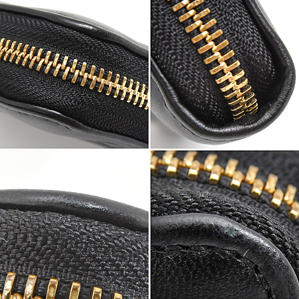 ルイヴィトン 財布 レディース クッサン ジッピーウォレット 長財布 ブラック ラムレザー モノグラム Louis Vuitton M81510 中古