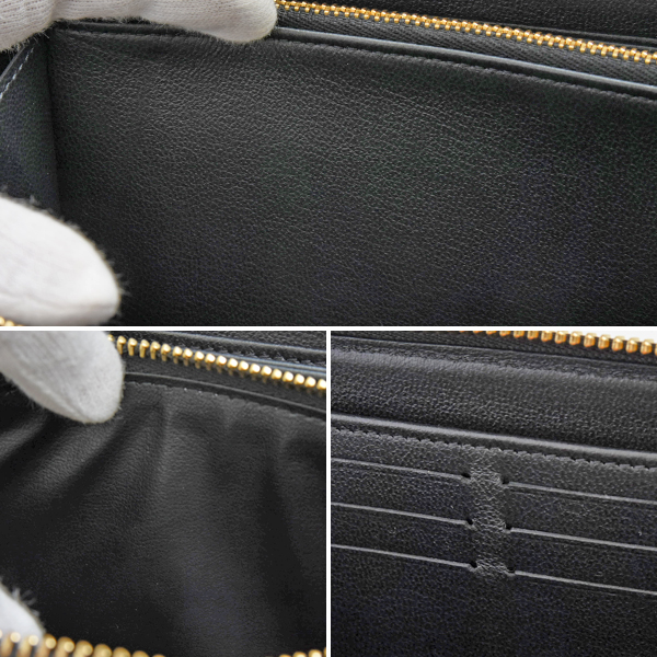 ルイヴィトン 財布 レディース クッサン ジッピーウォレット 長財布 ブラック ラムレザー モノグラム Louis Vuitton M81510 中古