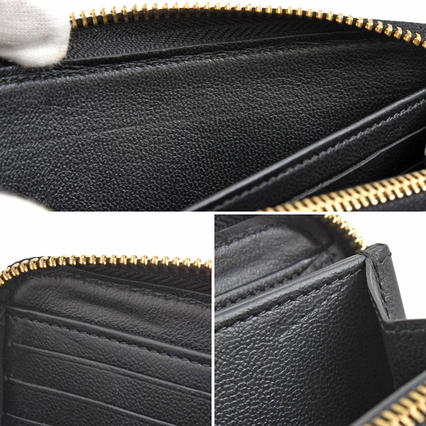 ルイヴィトン 財布 レディース クッサン ジッピーウォレット 長財布 ブラック ラムレザー モノグラム Louis Vuitton M81510 中古