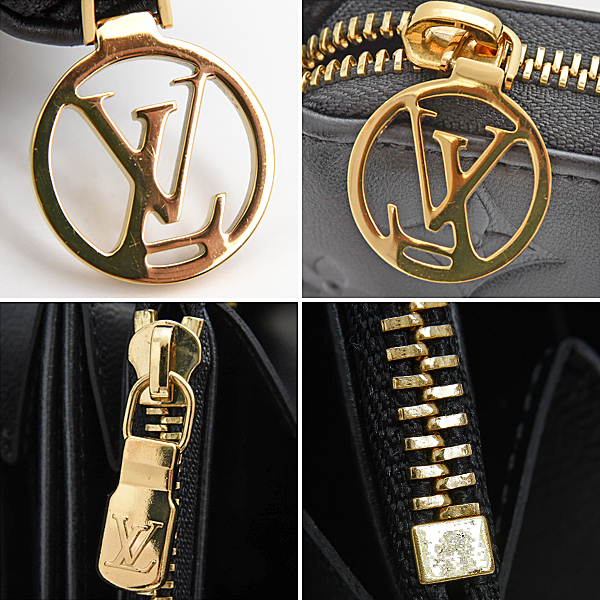 ルイヴィトン 財布 レディース クッサン ジッピーウォレット 長財布 ブラック ラムレザー モノグラム Louis Vuitton M81510 中古