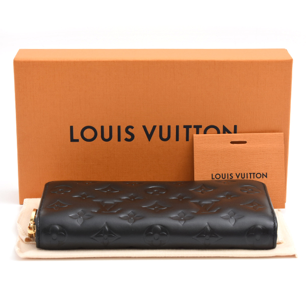 ルイヴィトン 財布 レディース クッサン ジッピーウォレット 長財布 ブラック ラムレザー モノグラム Louis Vuitton M81510 中古