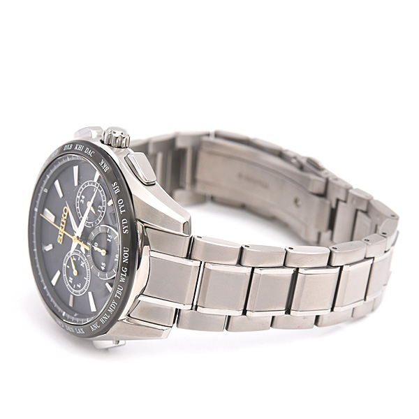 セイコー 腕時計 メンズ ブライツ フライトエキスパート ソーラー電波 ブラック文字盤 チタン SEIKO SAGA221 8B92-0AP0 中古