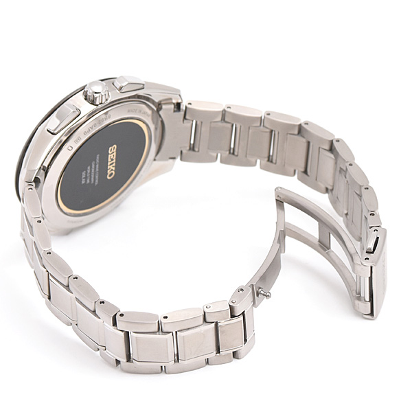 セイコー 腕時計 メンズ ブライツ フライトエキスパート ソーラー電波 ブラック文字盤 チタン SEIKO SAGA221 8B92-0AP0 中古