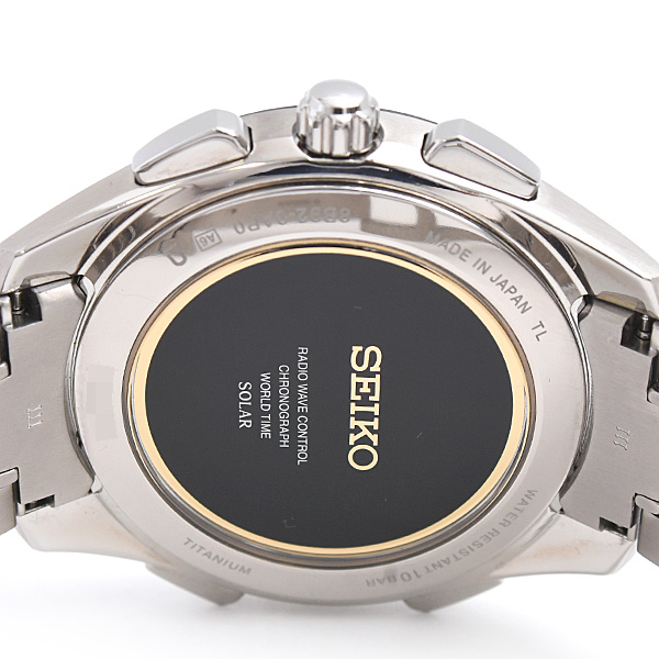 セイコー 腕時計 メンズ ブライツ フライトエキスパート ソーラー電波 ブラック文字盤 チタン SEIKO SAGA221 8B92-0AP0 中古