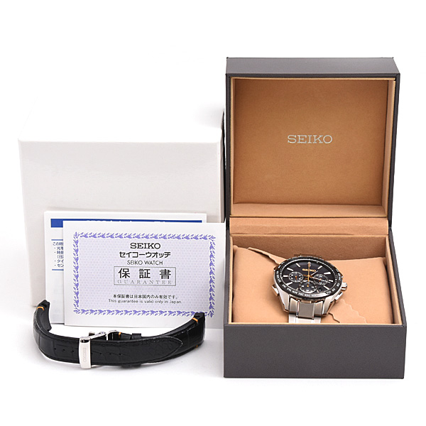 セイコー 腕時計 メンズ ブライツ フライトエキスパート ソーラー電波 ブラック文字盤 チタン SEIKO SAGA221 8B92-0AP0 中古