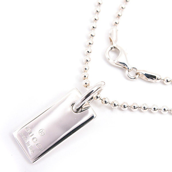 グッチ ブレスレット メンズ レディース ロゴ タグ ボールチェーン シルバー GUCCI SV925 中古