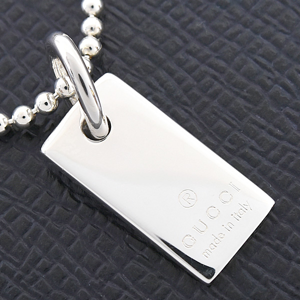 グッチ ブレスレット メンズ レディース ロゴ タグ ボールチェーン シルバー GUCCI SV925 中古