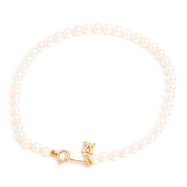 ミキモト ブレスレット レディース ベビーパール ブレスレット 3.3mm～3.9mm イエローゴールド K18 MIKIMOTO 中古