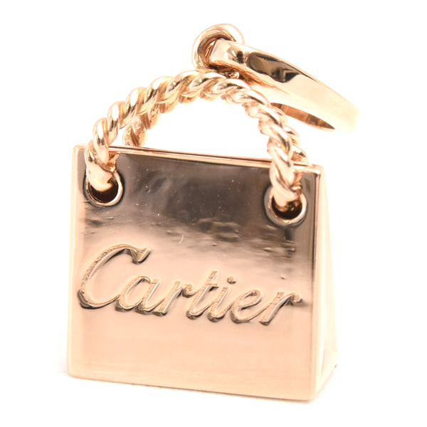 カルティエ チャーム レディース ショッピングバッグ モチーフ チャーム ペンダント ピンクゴールド Cartier 750PG 中古