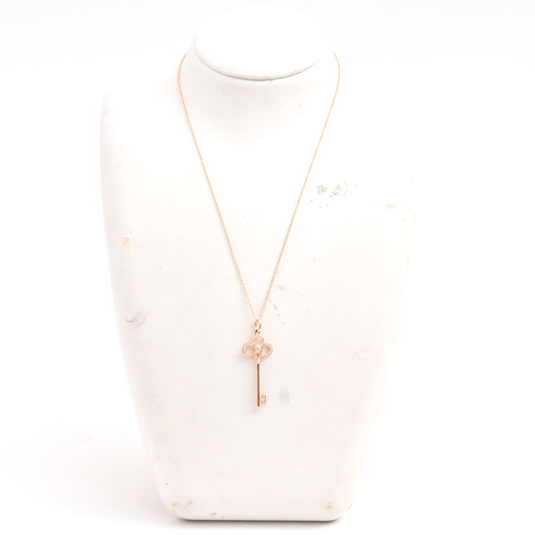 ティファニー ネックレス レディース クラウンキー ダイヤ ネックレス ピンクゴールド TIFFANY 750PG 中古